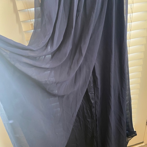 Navy blue floor length semi-formal/formal dress, size 13 (Never Worn) - Picture 5 of 11